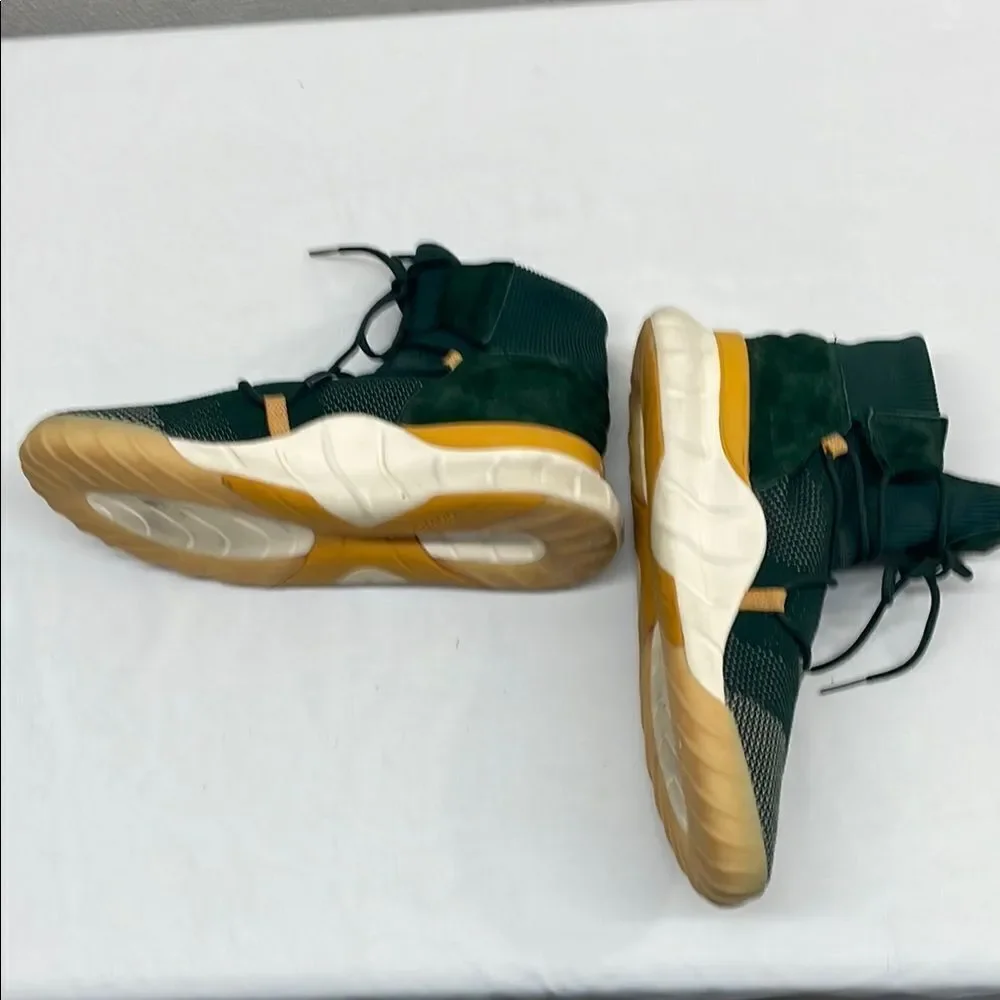 Adidas Tubular Primeknit Green and Tan (almost gold) High-Top Sneakers Size 12